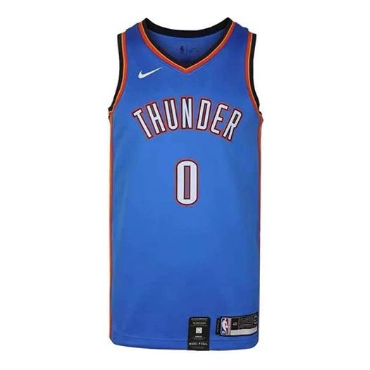 Nike NBA Oklahoma City Thunder Russell Westbrook 0 Swingman Jersey 'Blue' AV4955-403