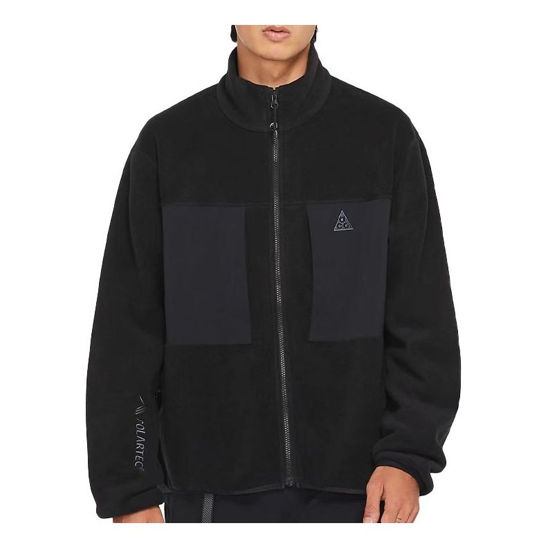 Nike x ACG Polartec Wolf Tree Fleece Solid Color Zipper Jacket Black CV0652-010