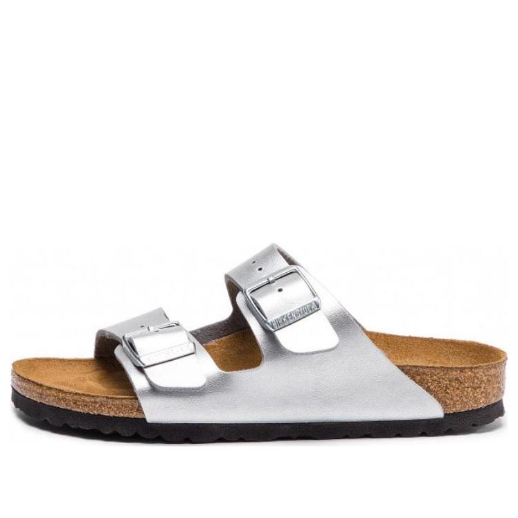(WMNS) Birkenstock Arizona Birko-Flor Narrow Fit Sandals 'Silver' 1012283