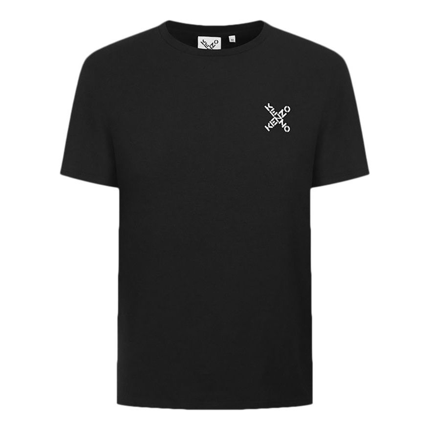 Men's KENZO FW20 Logo Micro Mark Round Neck Short Sleeve Black T-Shirt FA65TS0014SJ-99