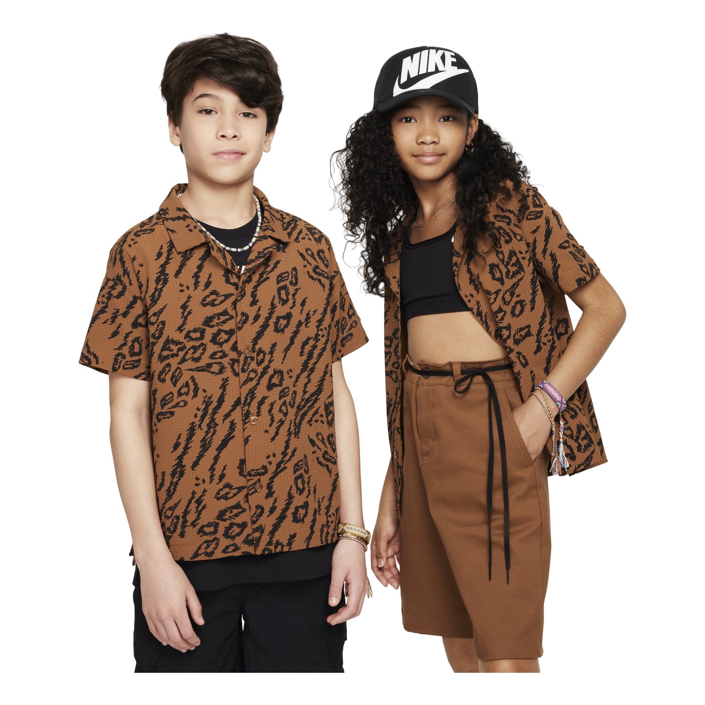 (GS) Nike SB Dri-FIT Button-Down Skate Shirt 'Light British Tan' FN9218-281