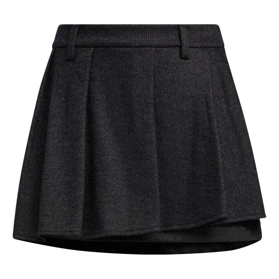 (WMNS) adidas Wool Blended Front Pleated Skirt Asia Sizing 'Black' HZ6099