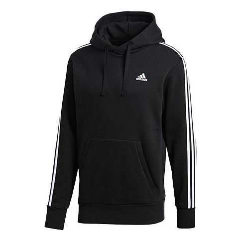 adidas Fleece Lined Stay Warm hooded Drawstring Pullover Black BR3588