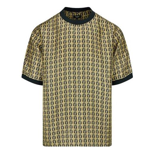 FENDI Logo Printing Short Sleeve Unisex Yellow FY1021AFROF0UNT