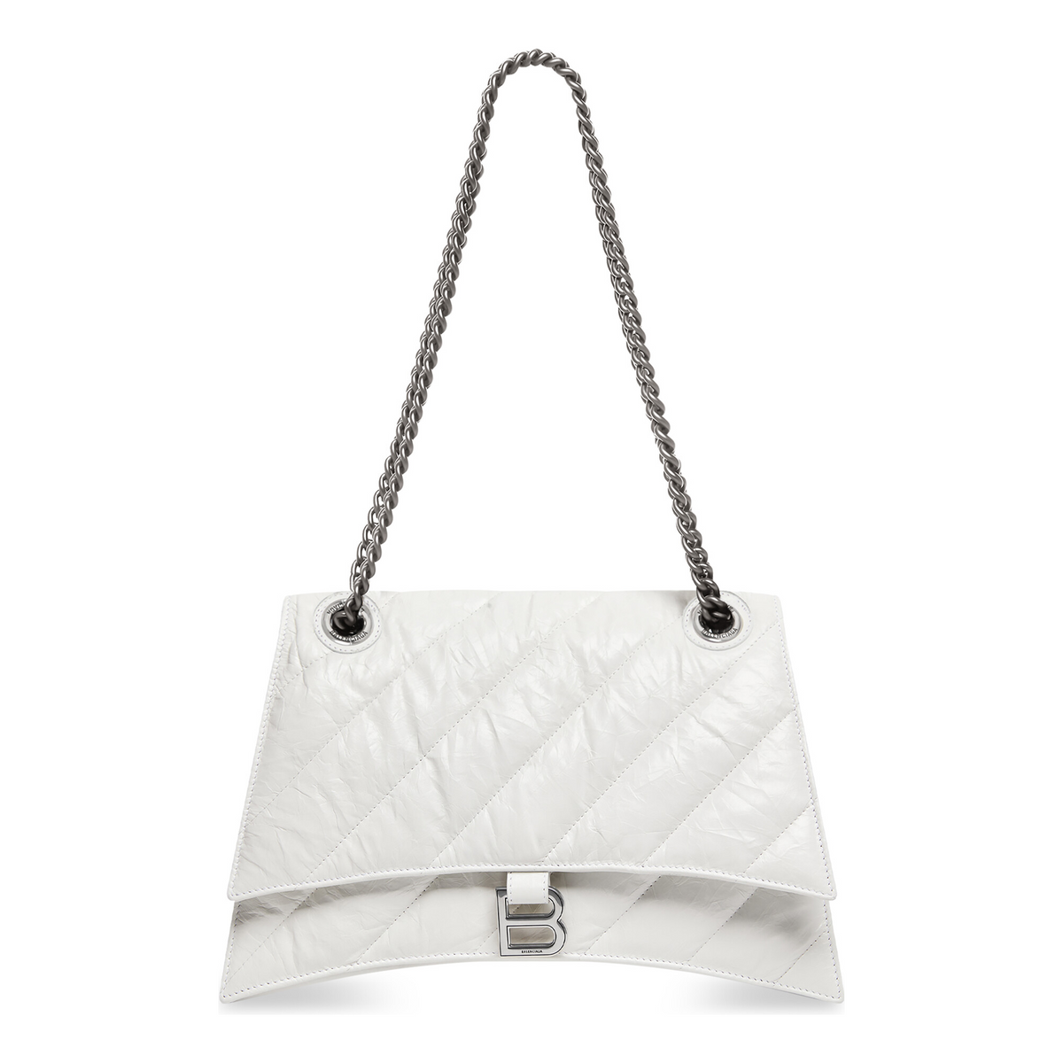 (WMNS) Balenciaga Crush Medium Chain Bag Quilted 'Optic White' 716393210J09001
