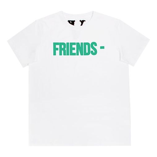 VLONE Friends Back Large Logo Short Sleeve Couple Style White Green VLTE17SS002-WT