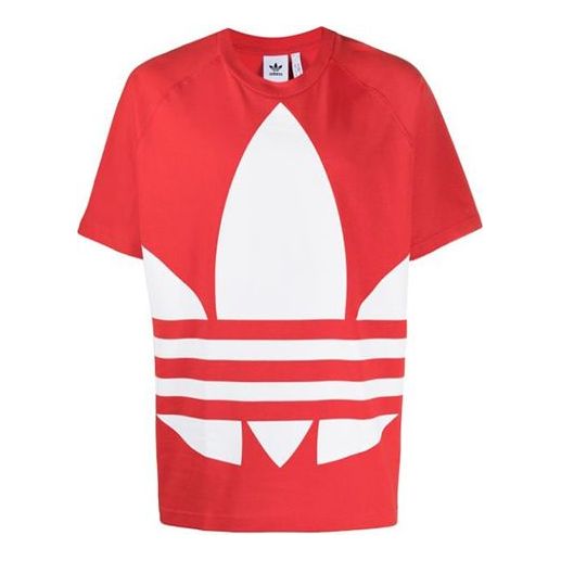 adidas originals Bg Trefoil Tee Large Logo Loose Short Sleeve Red FM9906
