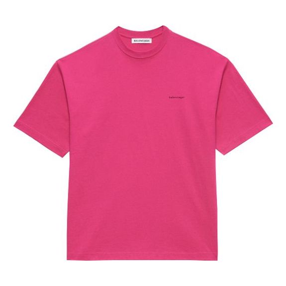 Balenciaga Retro Logo Short Sleeve Unisex Pink 556104TBV435630