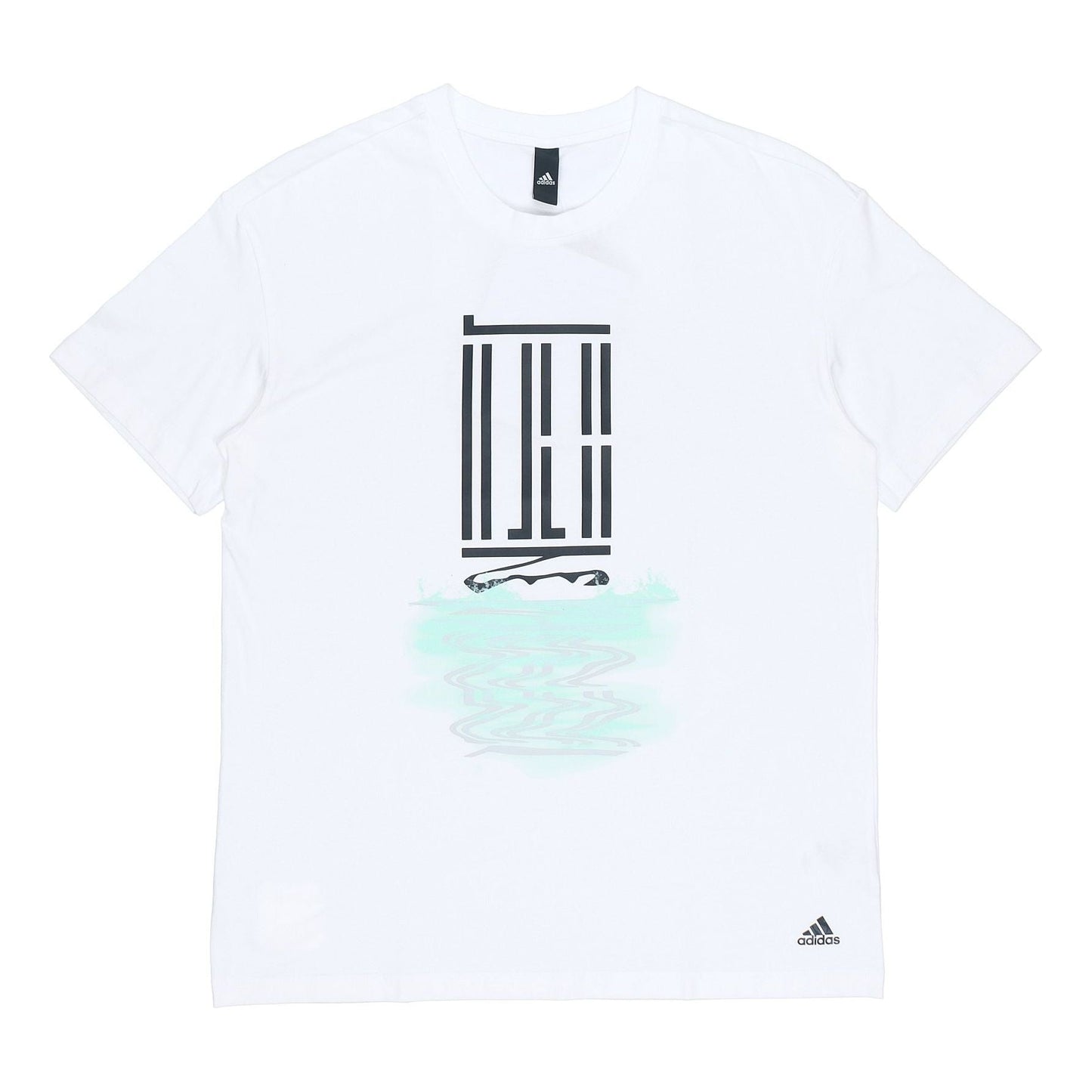 adidas Wj T Gfx Logo Series Printing Sports Round Neck Short Sleeve White GP0868