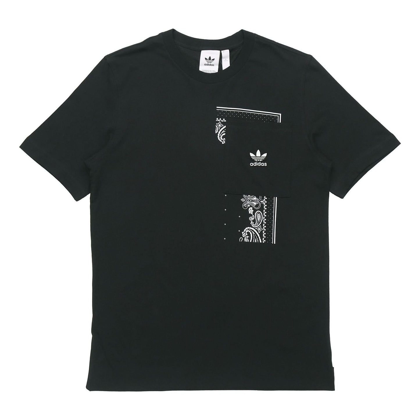 adidas originals Casual Printing Pocket Round Neck Short Sleeve Black DX3658