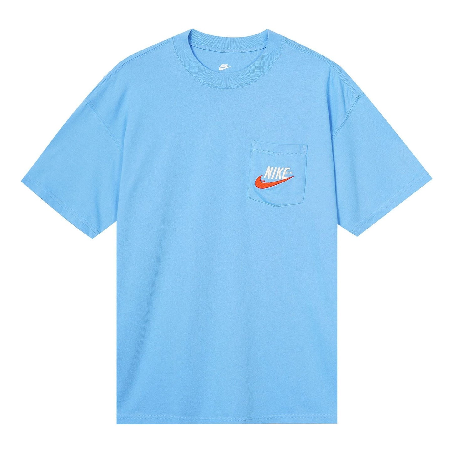 Men's Nike Sportswear Casual Sports Breathable Back Large Logo Round Neck Short Sleeve University Blue T-Shirt DM6426-412