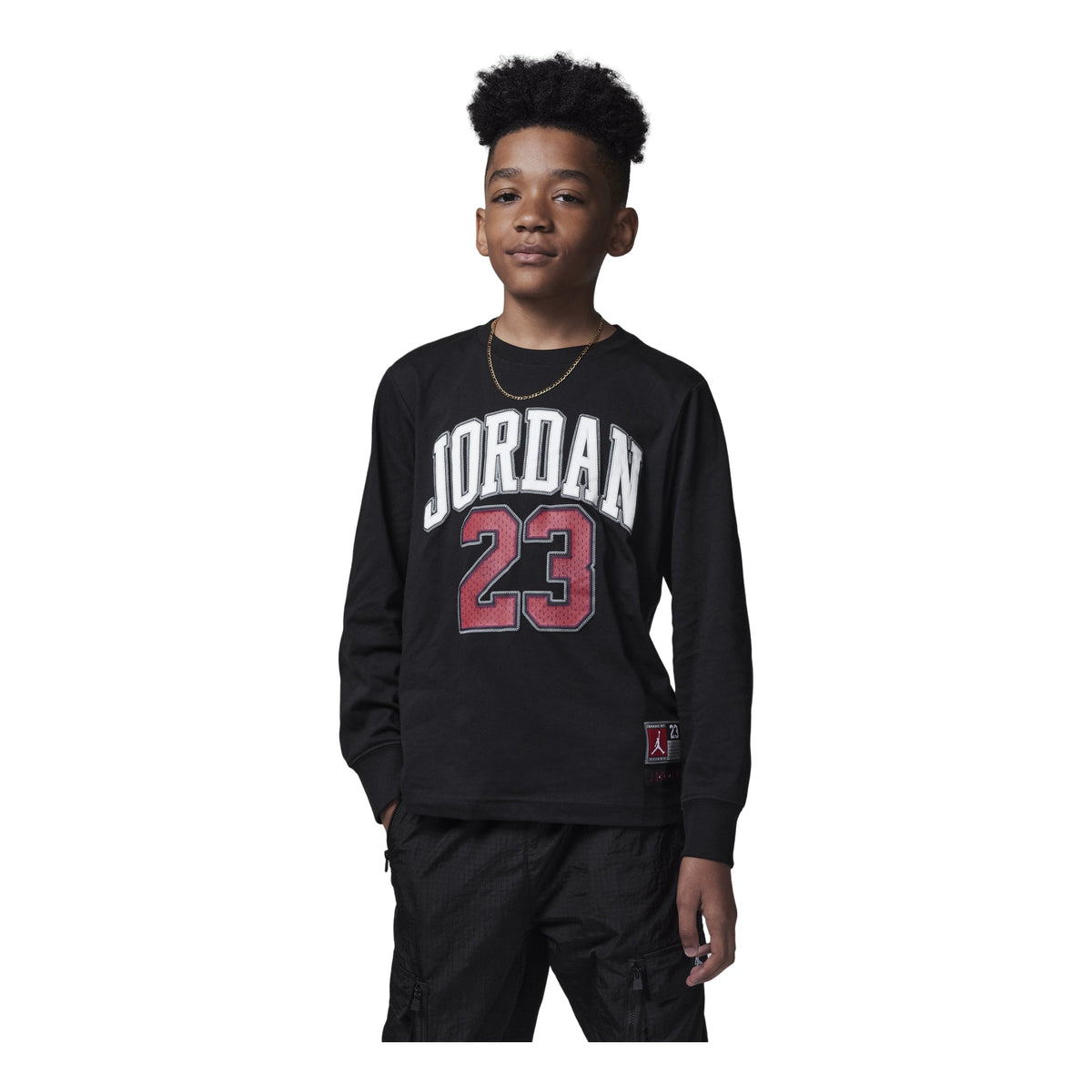 (PS) Air Jordan Junior Practice Flight Long Sleeve T-Shirt 'Black' FV2490-010