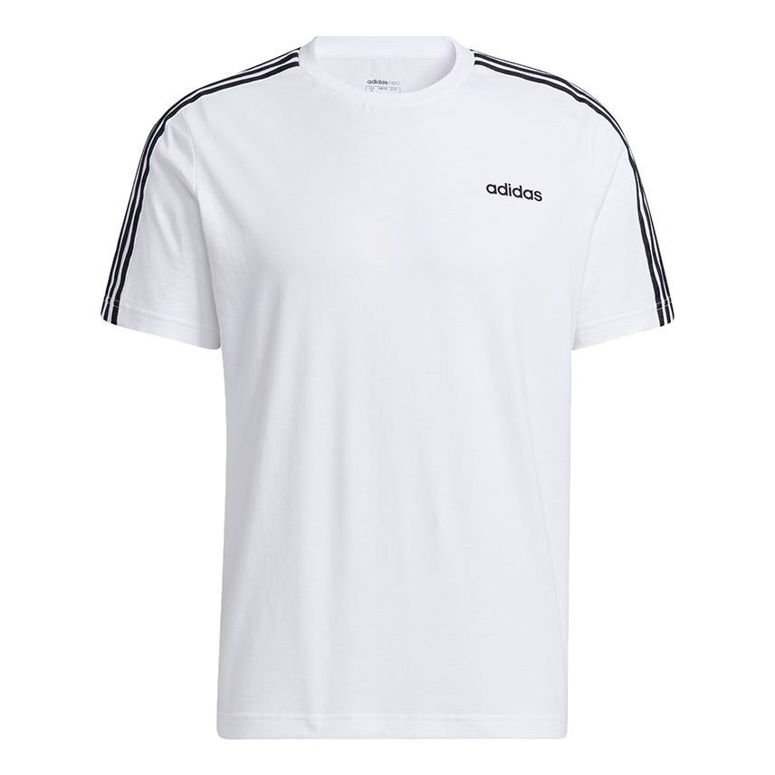 adidas neo M Ce 3s Tee Stripe Sports Round Neck Short Sleeve White H14184