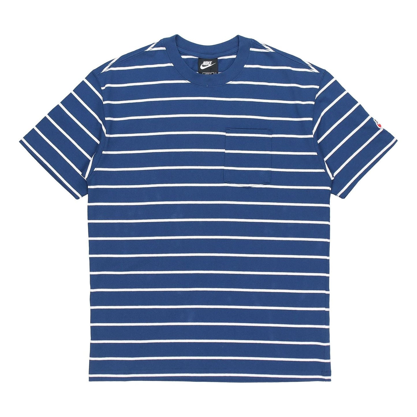 Nike Sportswear Sports Stripe Round Neck Short Sleeve Blue DM8880-490