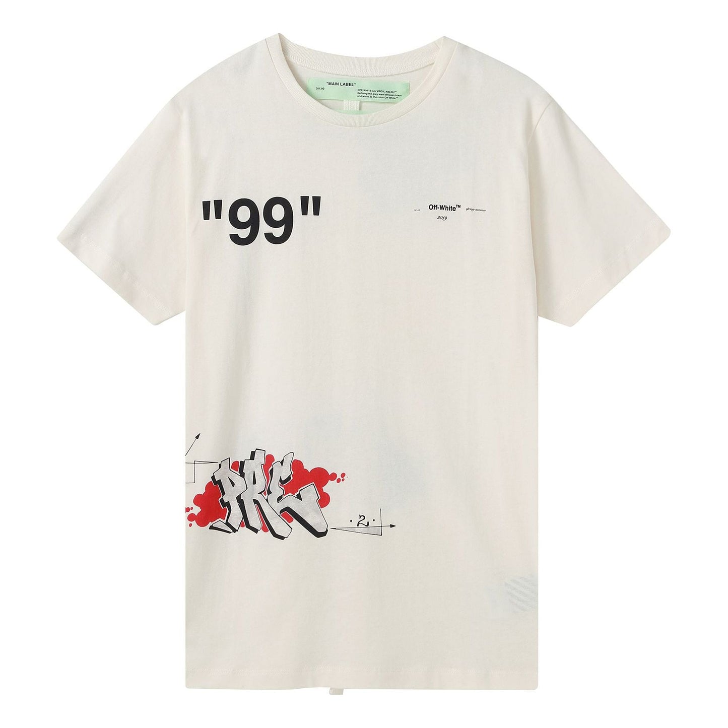 Off-White Graffiti Printing Short Sleeve White OMAA027R191850060288