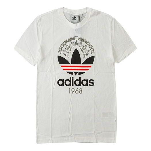adidas originals Trefoil Tee Printing Casual Sports Short Sleeve White CD6827