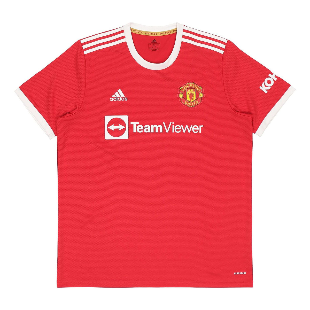Men's adidas 21-22 Season Manchester United Home Fan Edition Sports Short Sleeve Red Jersey Asia Sizing H31447