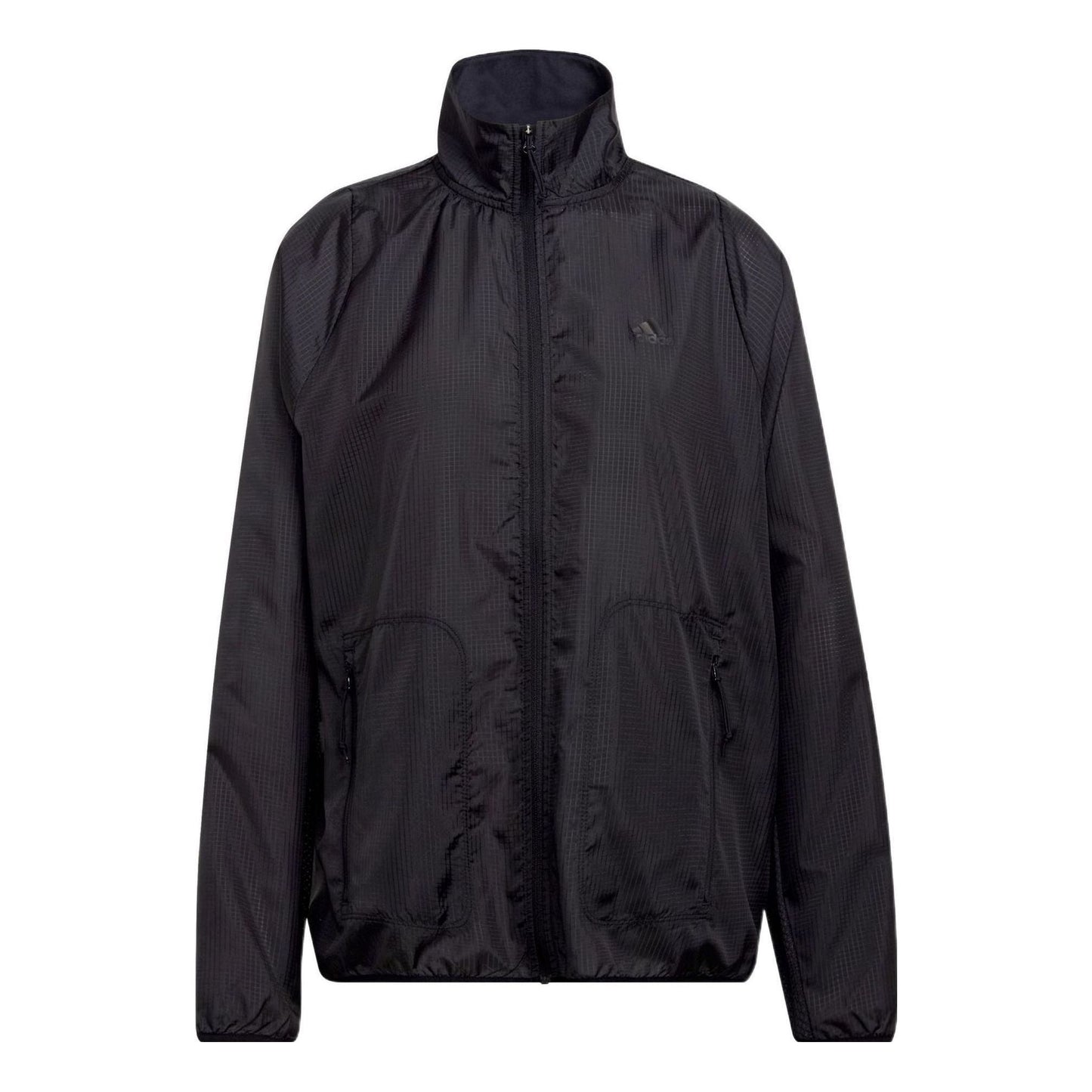 (WMNS) adidas Run Icons 3Bar Running Windbreak Asia Sizing 'Black' HC7971