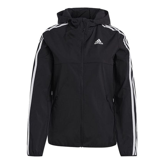 (WMNS) adidas Windbreaker Jacket Asia Sizing 'Black White' GQ0565