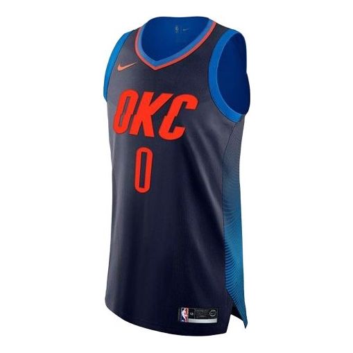 Nike NBA  AU Player Edition Westbrook Thunder Jersey 'Blue' 863163-419