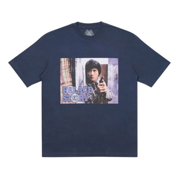 PALACE x Dragon Crossover Story Pattern Printing Short Sleeve Blue T-Shirt PAL-FW20-268