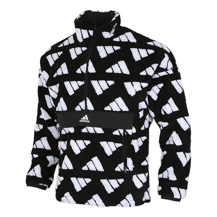 adidas Collar Windproof Warm Sport Training Jacket Men's Black GM4429