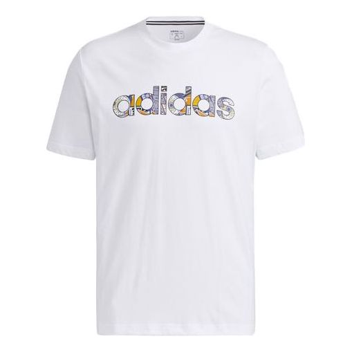 adidas neo M Ce Grph Tee 2 Logo Printing Sports Short Sleeve White GP4877