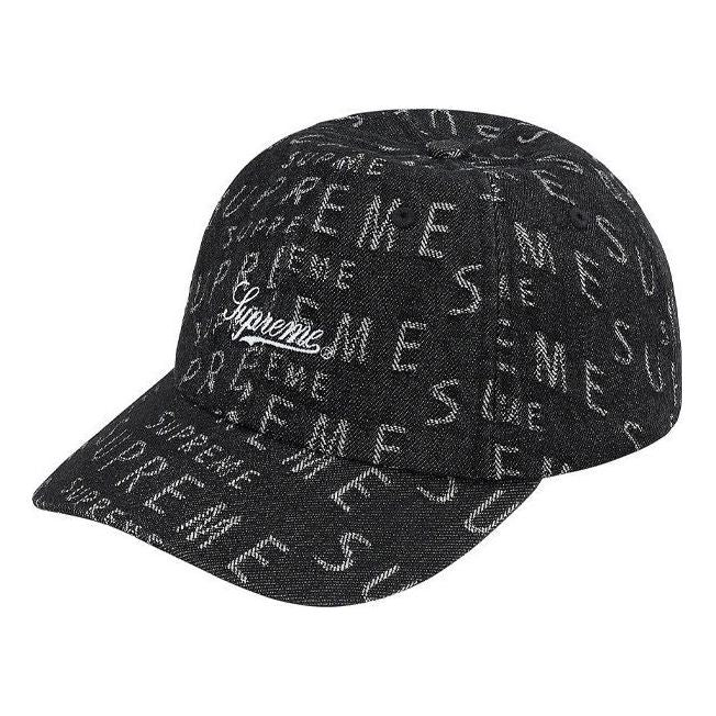 Supreme Warp Jacquard Logos Denim 6-Panel 'Black White' SUP-SS21-819