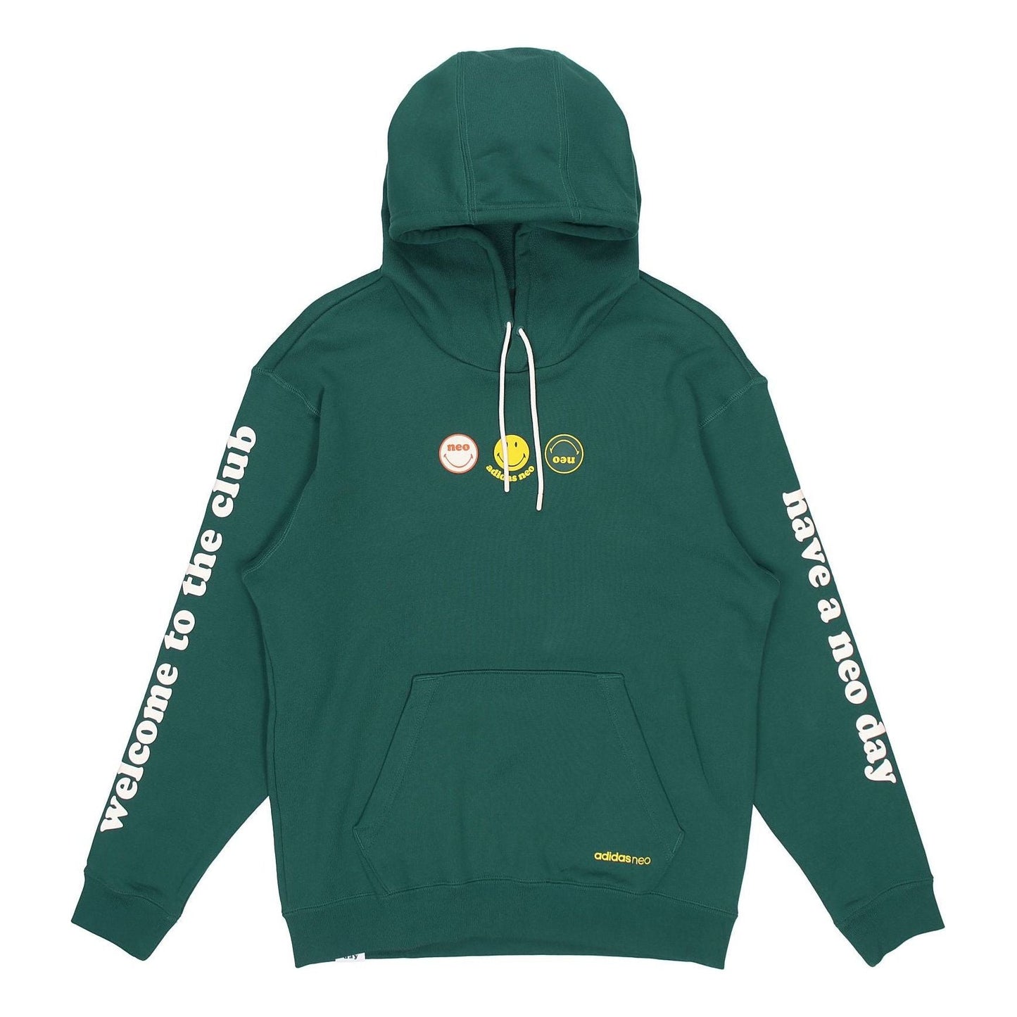 Men's adidas neo x SMILEY Crossover Alphabet Printing Sports Pullover Green H45519