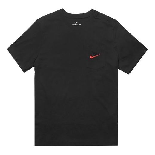 Nike Pocket Air Logo Solid Color Short Sleeve Black CK2235-010