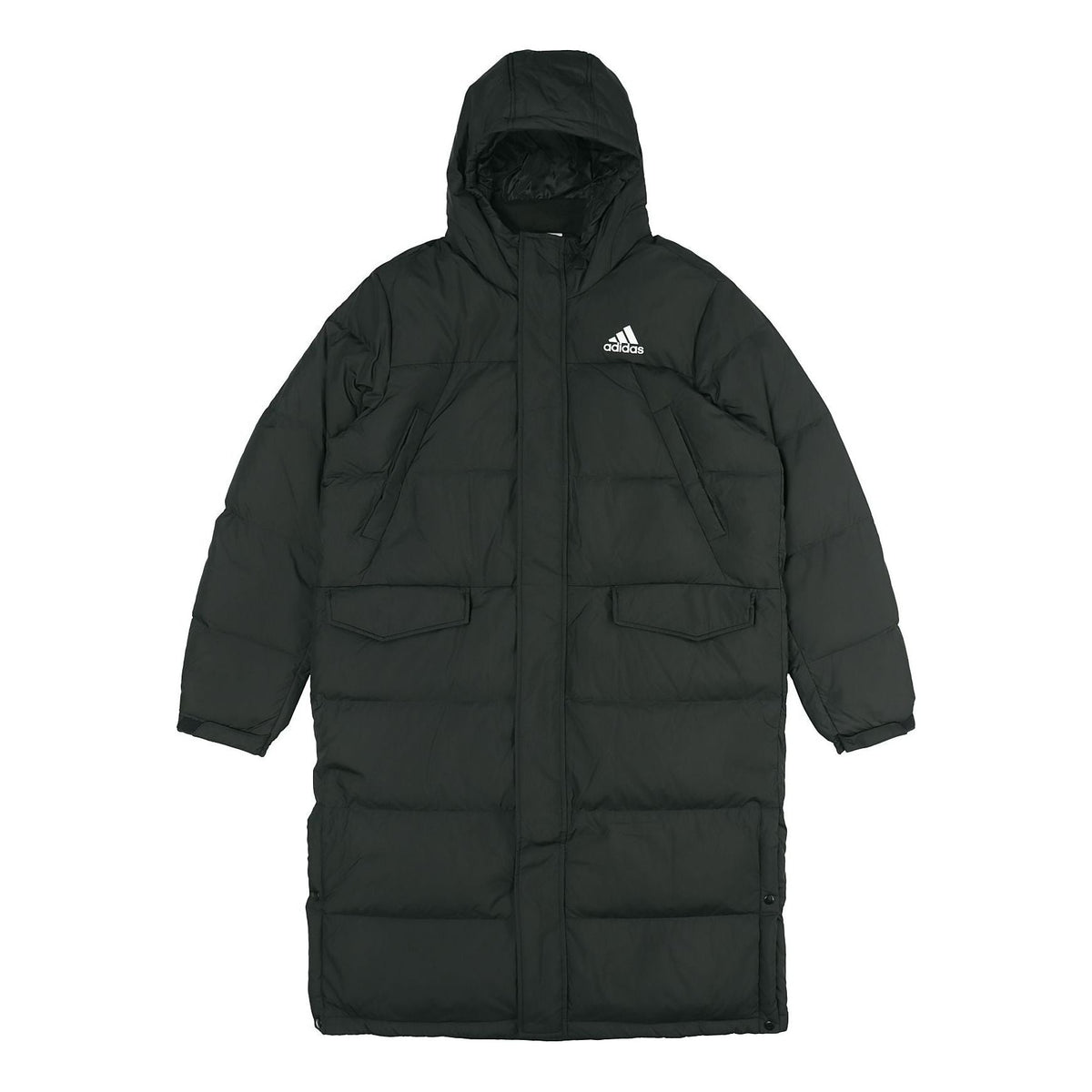 adidas 3-Stripes Long Down Parka 'Black' GK0664