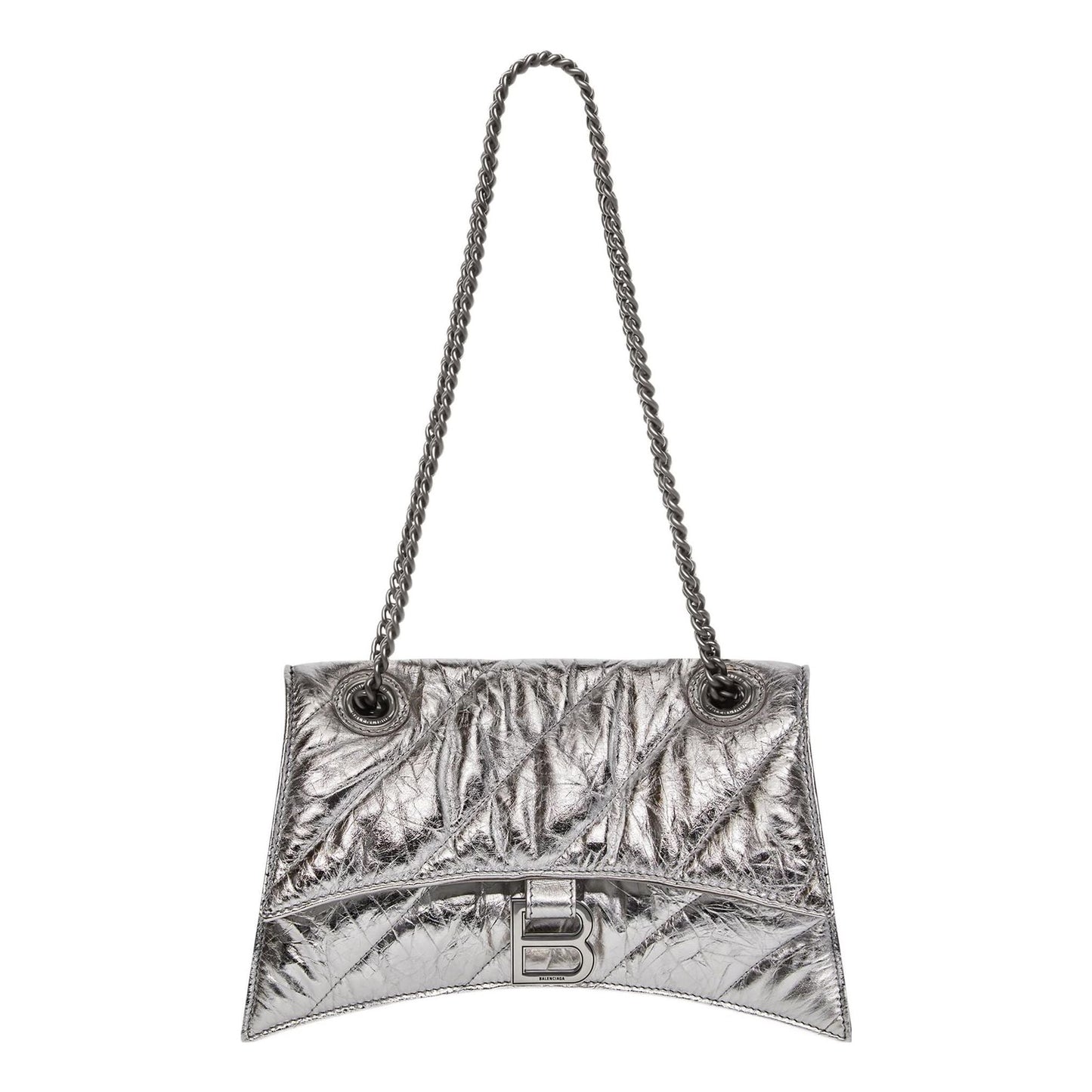 (WMNS) Balenciaga Crush Small Chain Bag Quilted 'Silver' 716351210IW8110