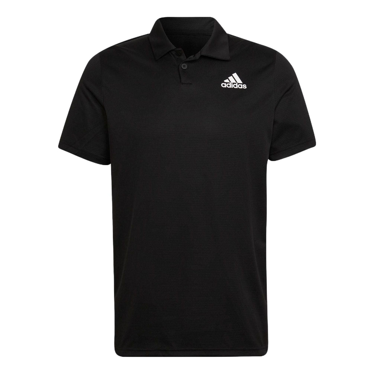 adidas Solid Color Tennis Sports Short Sleeve Polo Shirt Black HC2716