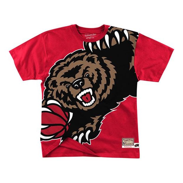 Mitchell & Ness big face Series Casual Sports Short Sleeve Gray Memphis Grizzlies Unisex Red SSTEBW19070-VGRRED1