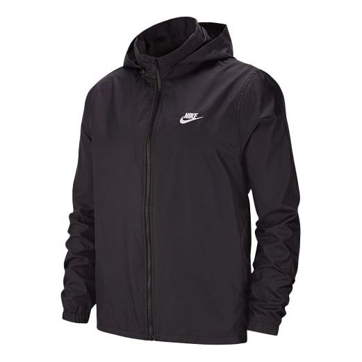 Nike Running Training Woven Breathable hooded Windproof Jacket Black AR2239-010
