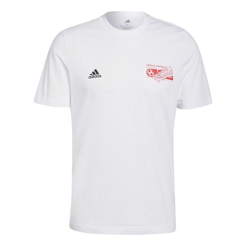 adidas Pred Tee 1 Back Printing Soccer/Football Sports Short Sleeve White GU3699