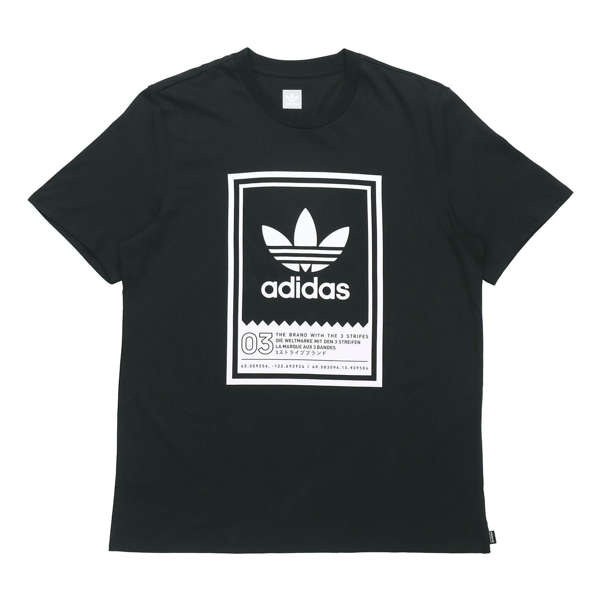 adidas originals Large Logo Printing Casual Sports Short Sleeve Black DU8342