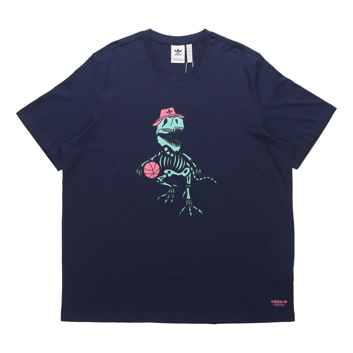 adidas originals 5 Dino Tee Casual Sports Cartoon Printing Round Neck Short Sleeve Navy Blue H13455