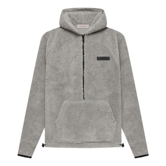 Fear of God Essentials SS22 Mens Polar Fleece Half Zip Hoodle 'Dark Oatmeal' FOG-SS22-459