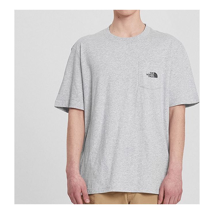 Men's THE NORTH FACE Classic Small Logo Printing Pocket Short Sleeve Gray 4NFN-DYX