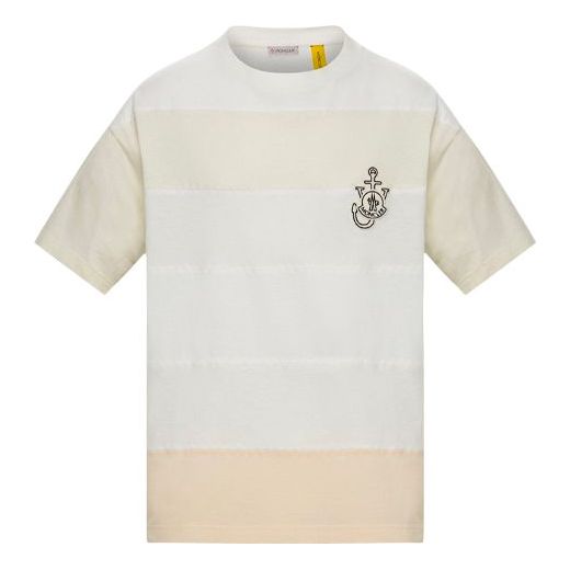 Moncler x JW Anderson Crossover SS21 Round Neck Short Sleeve White T-Shirt 09E8C00009M1163034