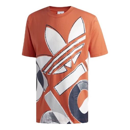 adidas originals Large Logo Graffiti Sports Short Sleeve Orange DV3286