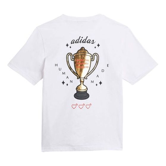 adidas originals x HUMAN MADE Crossover Casual Sports Round Neck Breathable Short Sleeve White GV4338