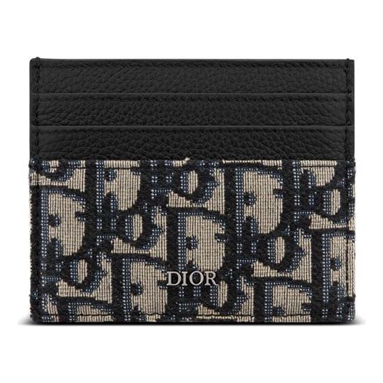 DIOR Card Holder 'Beige Black Oblique Jacquard' 2ESCH135YSE-H05E