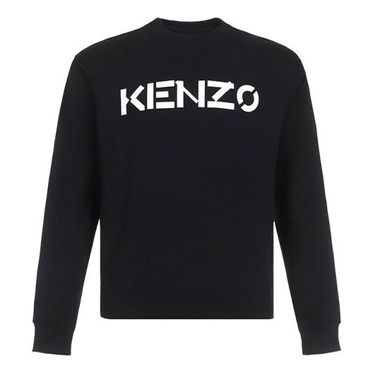 Men's KENZO Alphabet Logo Round Neck Long Sleeves Sports Black FA65SW0004MD-99