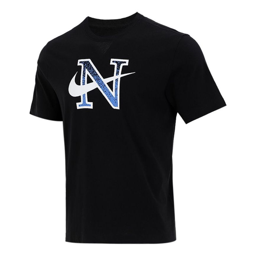 Nike Alphabet Logo Athleisure Casual Sports Breathable Short Sleeve Black DJ1412-010