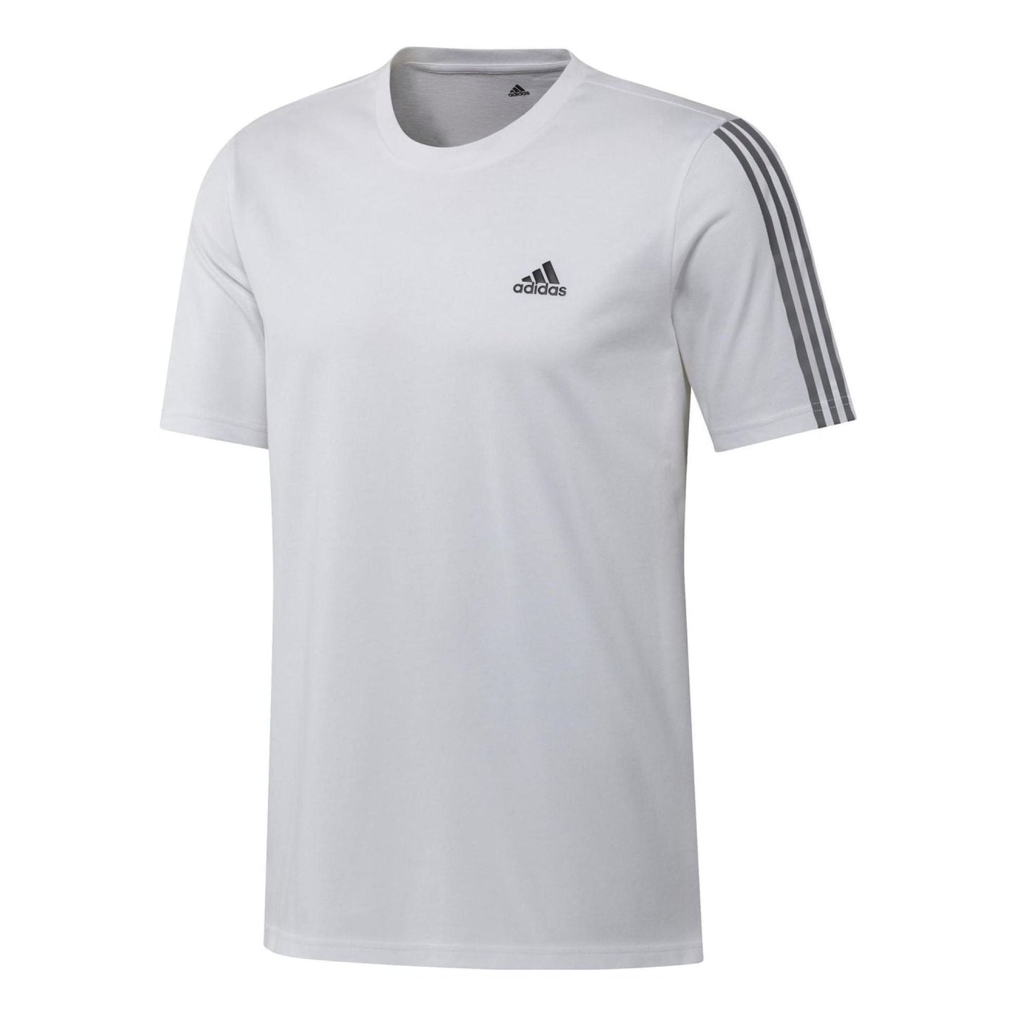 adidas Solid Color Stripe Logo Printing Short Sleeve White GK9431