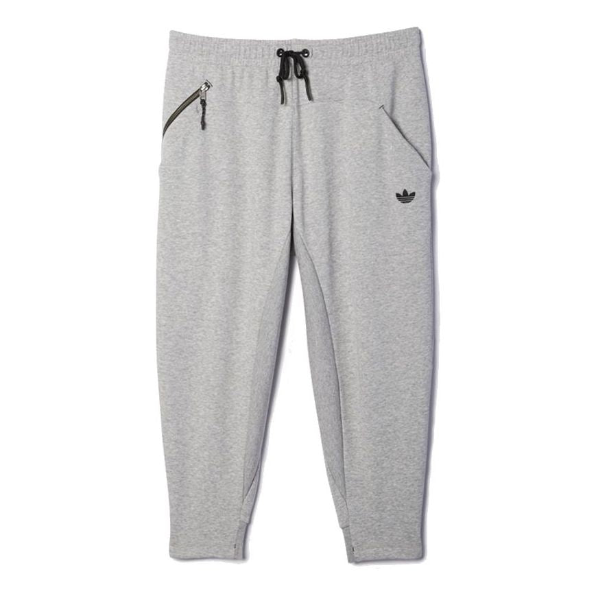 adidas originals Athleisure Casual Sports Knit Cropped Pants Gray AB9282