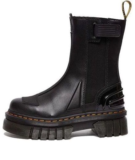 (WMNS) Dr. Martens Audrick Alternative Leather Chelsea Hi Platform Boots 'Black' 30973001