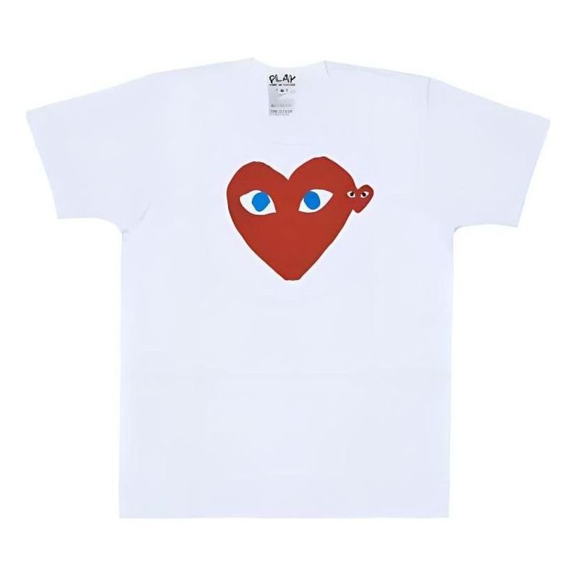 COMME des GARCONS PLAY SS25 Blue Eyes Red Heart T-Shirt 'White' AX-T086-051-1